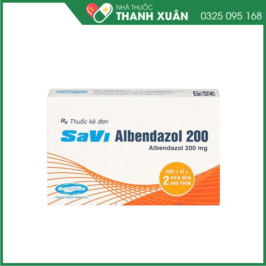 SaVi Albendazol 200 điều trị nhiễm ký sinh trùng